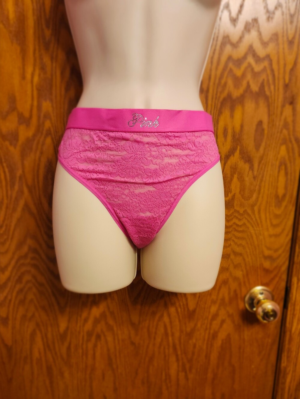 2 Victoria Secret Women's Cotton  High-Cut Briefs - Lavender and Lace Sz Med New